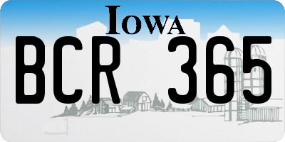 IA license plate BCR365