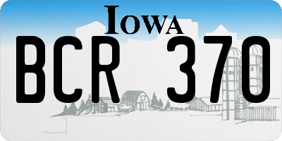 IA license plate BCR370