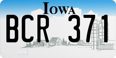 IA license plate BCR371