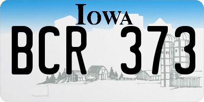 IA license plate BCR373