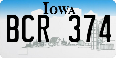 IA license plate BCR374