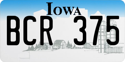 IA license plate BCR375