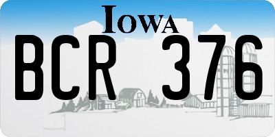 IA license plate BCR376