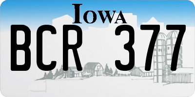 IA license plate BCR377