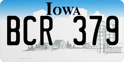 IA license plate BCR379