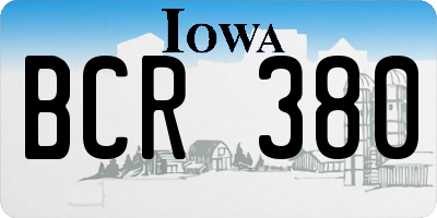 IA license plate BCR380