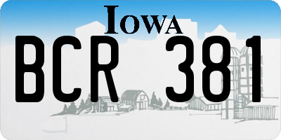 IA license plate BCR381
