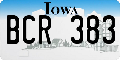 IA license plate BCR383