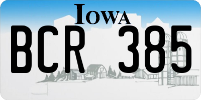 IA license plate BCR385