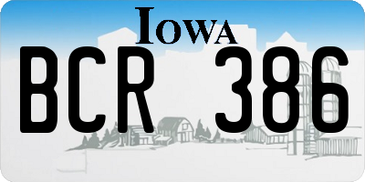 IA license plate BCR386