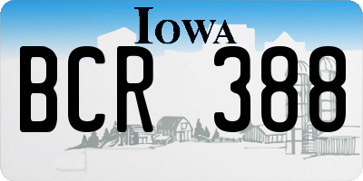 IA license plate BCR388