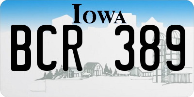 IA license plate BCR389