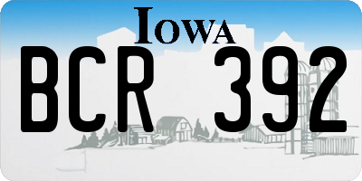 IA license plate BCR392