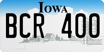 IA license plate BCR400