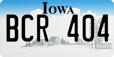 IA license plate BCR404