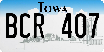 IA license plate BCR407