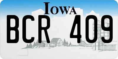 IA license plate BCR409