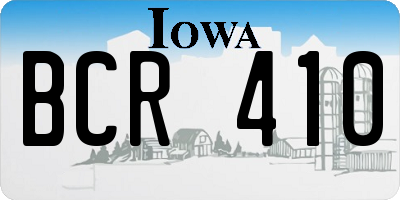 IA license plate BCR410
