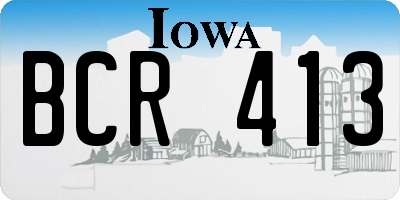 IA license plate BCR413