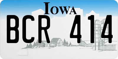 IA license plate BCR414