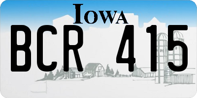 IA license plate BCR415