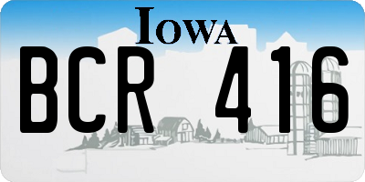 IA license plate BCR416