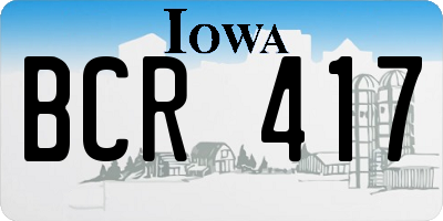 IA license plate BCR417