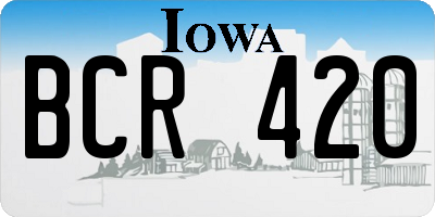 IA license plate BCR420