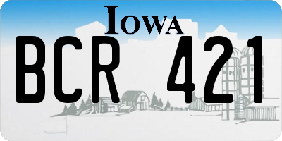 IA license plate BCR421