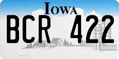 IA license plate BCR422