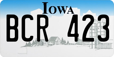 IA license plate BCR423