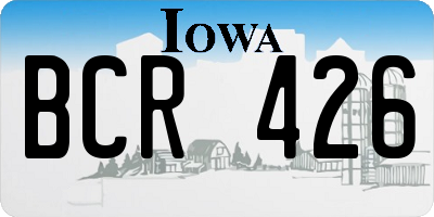 IA license plate BCR426