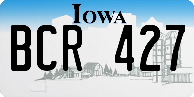 IA license plate BCR427