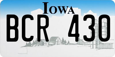 IA license plate BCR430