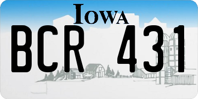 IA license plate BCR431
