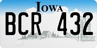 IA license plate BCR432