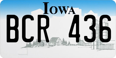 IA license plate BCR436