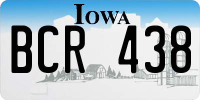 IA license plate BCR438