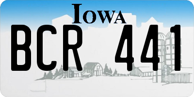 IA license plate BCR441