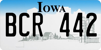 IA license plate BCR442