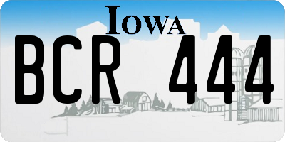 IA license plate BCR444