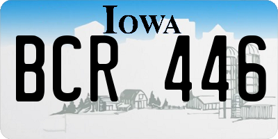 IA license plate BCR446