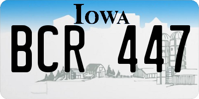 IA license plate BCR447