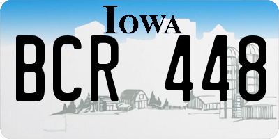 IA license plate BCR448