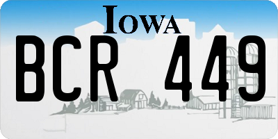 IA license plate BCR449