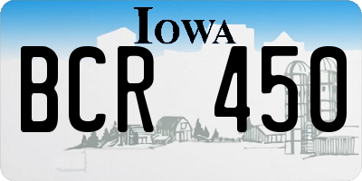 IA license plate BCR450