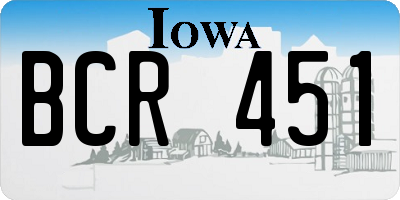 IA license plate BCR451