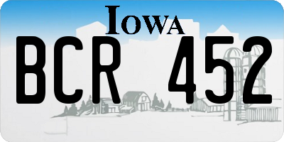 IA license plate BCR452