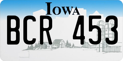 IA license plate BCR453