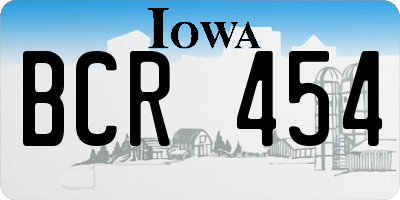 IA license plate BCR454